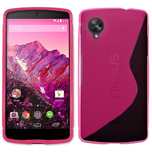 ebestStar   Funda Compatible con LG Nexus 5 E980 Carcasa Gel Silicona Gel TPU Motivo S línea, S Line Case Cover, Rosa [Aparato: 137.84 x 69.17 x 8.59mm, 5.5'']