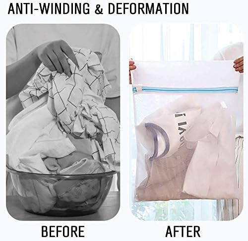 PrettyCare Mesh Laundry Bags for Delicates with Premium Zipper(3 Large & 3 Medium)Garment Clothing Washing Bags for Lingerie, Socks, Blouse, Bra,Travel Storage Organize Laundry Net Bag - 2