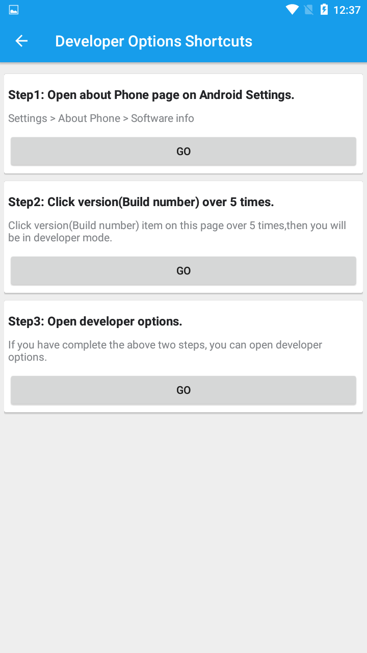 Developer Options Shortcut-Amazonアプリストアのアプリ