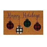 Elrene Home Fashions Farmhouse Living Coir Outdoor Doormat, Natural Entry Mat, Front Door Decor, 18'x30', Rustic Ornament