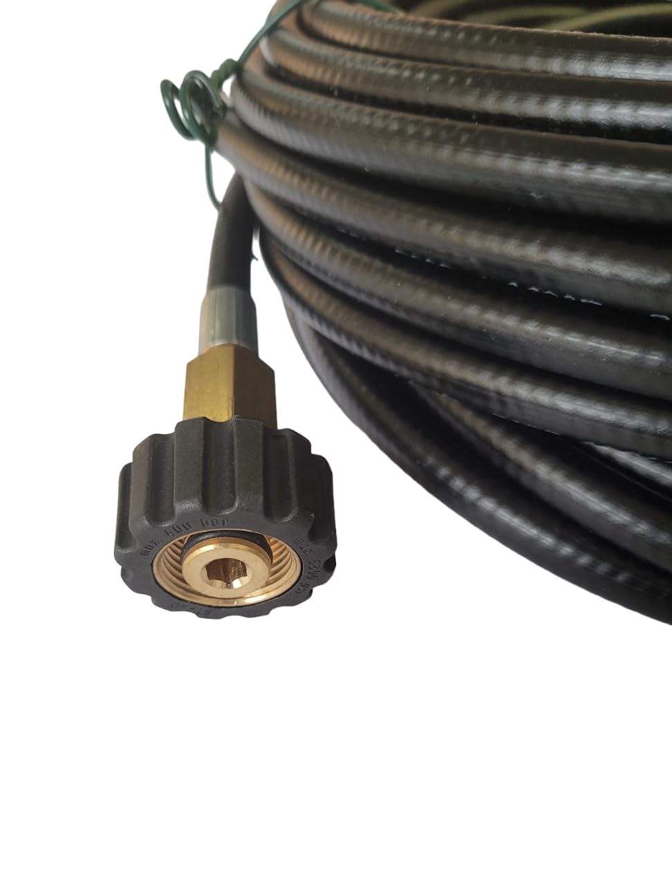 REINHOLD Tuyau de nettoyage de canalisations de 15 m, convient pour Kärcher M22 x 1,5IG, max. 200 bar avec buse de nettoyage à 4 voies DN5, nettoyage de canalisations, gouttières, tuyaux d'évacuation