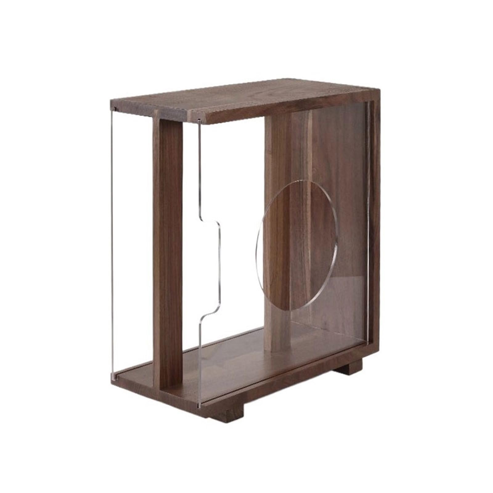 WQQYU6HKF CD Case Desktop Creativity Wooden Vinyl Record Rack CD Album Box with Acrylic Pull-out Panel Disc Holder