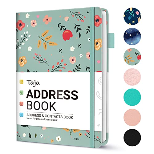 Taja Address Book with Alphabetical Tabs Hardcover Address Book Large Print for Record Contacts Small Address Book to Store All Your Important Informations in One Place - Little Fortune