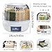 Wnnideo Rotating Grain Storage Bin 6 Grids Rice Container One-Click Output Large Capacity Food Dispenser For Rice Grains Sealed Moisture Proof Organizer (Small)