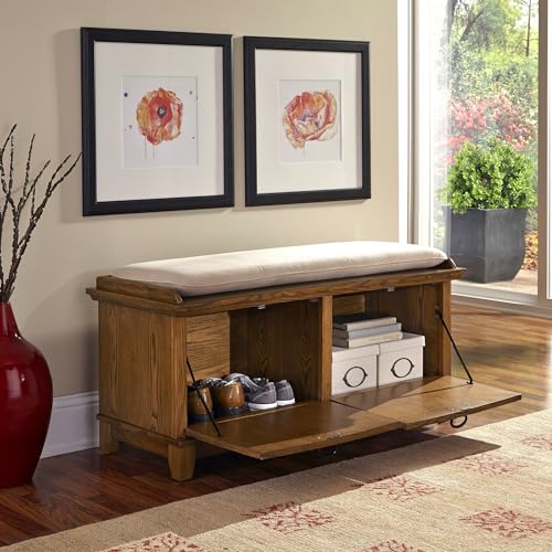 Homestyles 5180-26 Home Styles Arts And Crafts Cottage Oak Upholstered Bench thumb #2