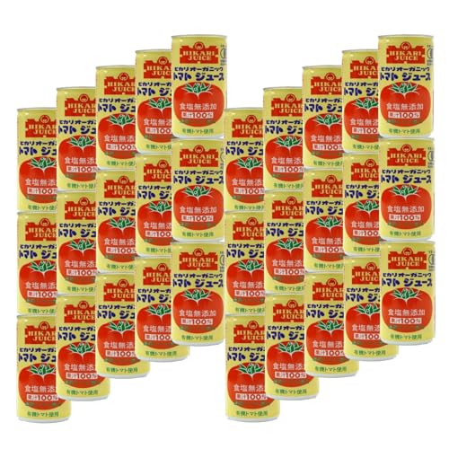 30本セット ヒカリ オーガニック 無塩 トマトジュース 190g 有機JAS トマト 無添加 国産 有機栽培 濃厚 ストレート リコピン 美容 健康 飲料 ダイエット 栄養補給