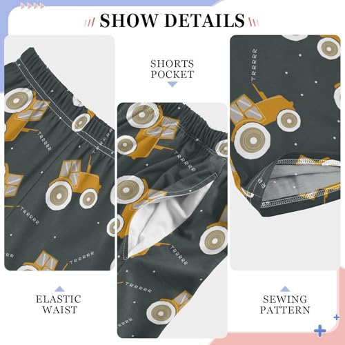 ZZXXB Truck Pattern Boys Long Pants Soft Trousers Elastic Waist Kids Lounge Bottoms with Pockets S-XL4