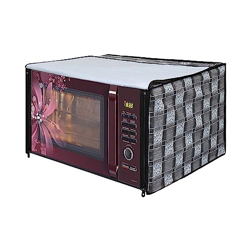 Image of DREAM KING Stylish Design & Printed Microwave Oven Cover Full Closure |waterproof & Dustproof Oven Cover Suitable for All Models - Multicolour SA42