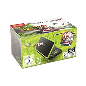 New Nintendo 2DS XL Schwarz + Apfelgrün inkl. Mario Kart 7