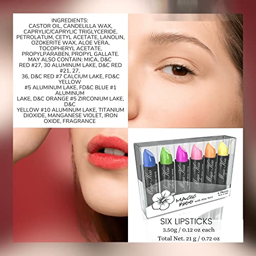 Magic Kiss SPDFMYMK6SET Color Changing Matte 6 Piece Lipstick Set Infused thumb #3