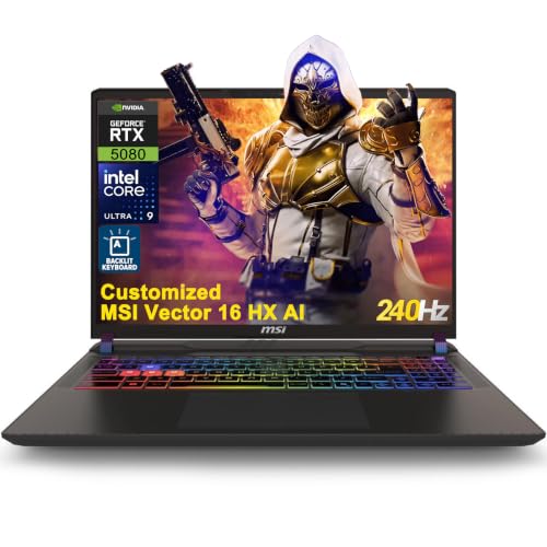 Image of iCarp Customized Laptop Made with MSI Vector 16 HX AI Gaming Laptop 16 inch QHD+ 240Hz Intel 24-core Ultra 9 275HX (>i9-14900HX) 32GB /64GGB RAM 1TB /2TB /4TB SSD GeForce RTX 5080 1334 TOPS RGB Backlit Win11