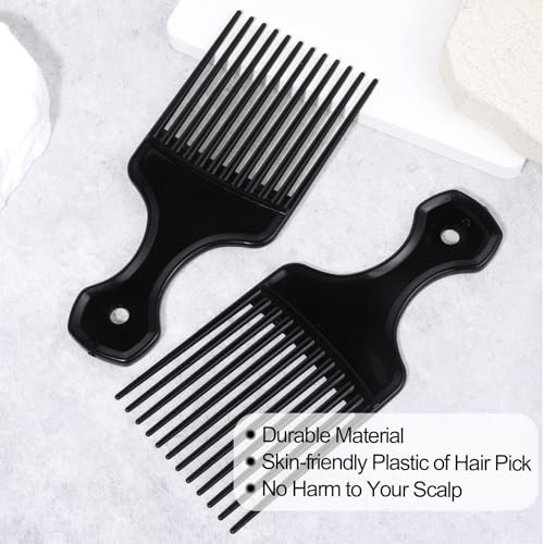 Peine Afro Pick Plástico 2 Piezas Negro miniatura 4