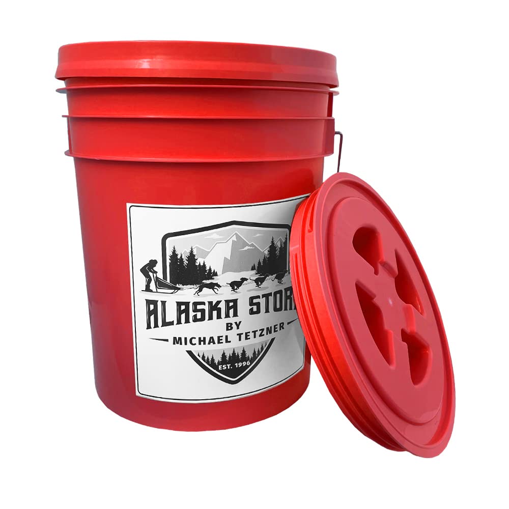 Musher Eimer (Rot) I Futtertonne I Futtereimer I mit Drehverschluss Deckel I Powered by Alaskastore.de