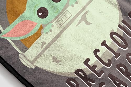 Image of Jay Franco Plush Throw Blanket - 46 inch x 60 inch Inches Kids Hero Soft & Cozy Fleece Throw for Bedroom & Couch Decor, Official Licensed Product, Gray - Star Wars Mandalorian