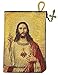 Religious Gifts Sacred Heart with Immaculate Heart Tapestry Rosary Pouch Keepsake 5 3/8 Inch