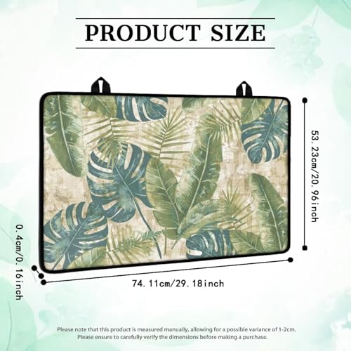 Image of Tropical Leaf Print Electric Stove Insulation Pad Heat & Stain Resistant Dish Drying Mat for Kitchen 30x21 Inch Cooktop Stove Guard Protector with Anti-Slip Grip Extra Large Mat