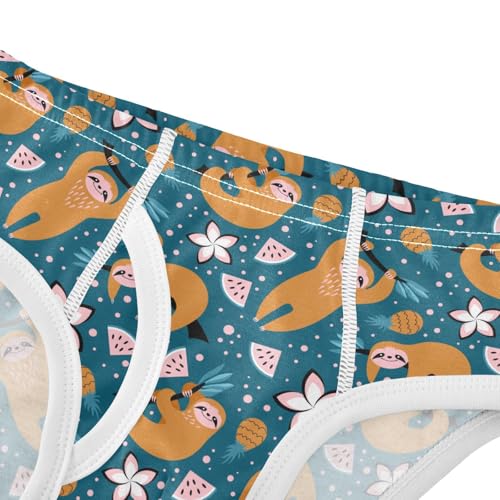 Boys' Underwear Cotton Little Boys Cute Sloths Briefs Soft Toddler Underwear 2T-8Y4