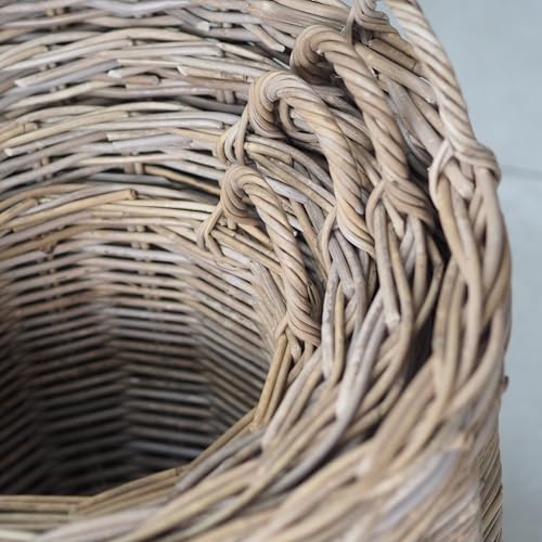 Handwoven Rattan Storage Basket with Handles, Natural Wicker, Extra Large Log Basket, Round Rattan Storage, XL Storage - Image 5