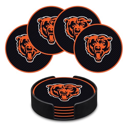 Dessous de verre Chicago Bears NFL : évitez les taches d'eau sur vos meubles avec ce lot en PVC