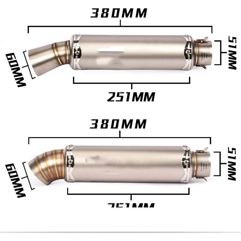 Exhaust Muffler 36-51mm For MT09 Z1000 Motorcycle Carbon Fibers