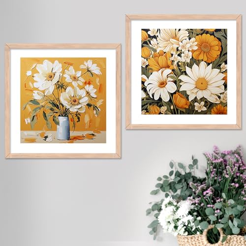 Image of kotart - flower pot wall art Paintings wall hanging for home decoration, Wall frames for home decor Set of 2 Multicolo Size- (10x10) (13x13 inch, I)