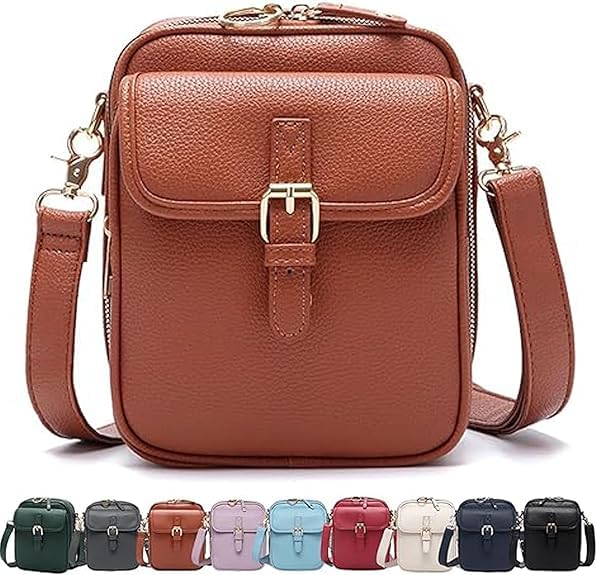 Collaboraten1 Crossbody Leather Bag, Urvashi Crossbody Bags with built in wallet, Large Capacity Shoulder Anti-Theft Bag