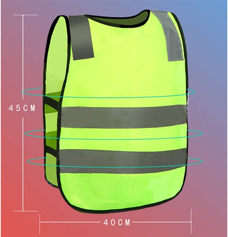 Kamizelka odblaskowa, kamizelka odblaskowa, 2 szt. Dziecko Baby Hi Vis Viz Wysoka widoczność Odblaskowa dziecięca dziecięca odzież robocza kamizelka kamizelka 4 paski elastyczne (czerwona)