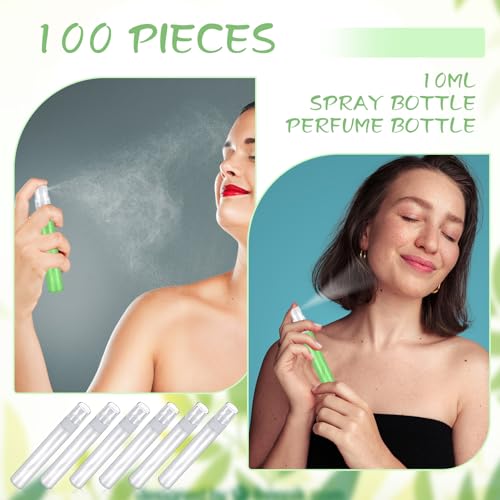 100 piezas mini botella spray 10 ml plástico recargable miniatura 2