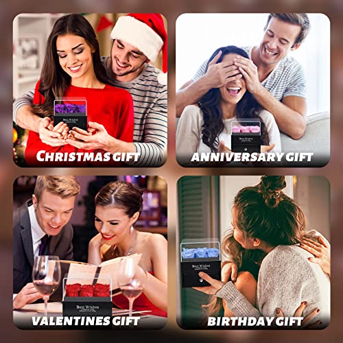 Elu Birthday Gifts Preserved Real Rose For Girlfriend Mom Women Wife Grandma With Necklace And Earings, Romantic Gifts For Wedding Anniversary #TOP6