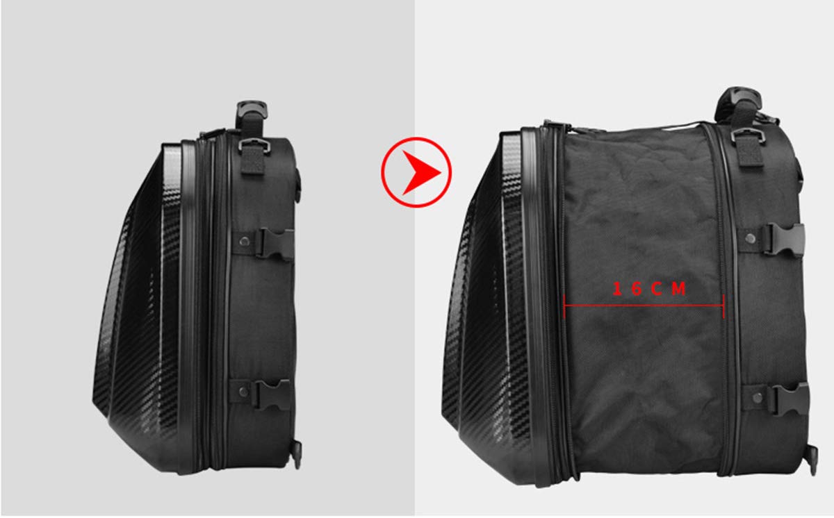 Amazon | バイク用 炭素繊維 拡張機能あり 防水 耐久性 シートバッグ