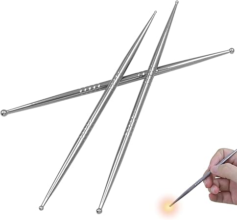 3pcs Acupuncture Pen, Dual Head Facial Tools, Stainless Steel Face Acupressure Pen, Ear and Body Point Probe Pen for Deep Tissue Massage