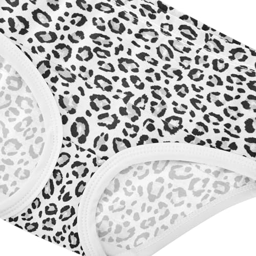 Joisal Black Gray Leopard Print White Cute Panties Girl Toddler Underwear Floral Cotton Artistic Briefs Undies Kids 2t4