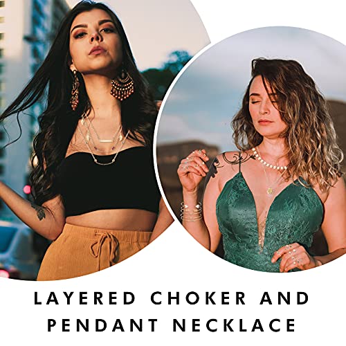 image for Batiyeer 60 Pcs Surfer Wave Strand Bracelet Summer Layered Choker Pend