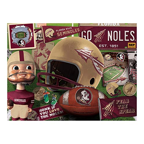 Image of YouTheFan NCAA Florida St Seminoles Retro Series Puzzle - 500 Pieces, Team Colors, Large
