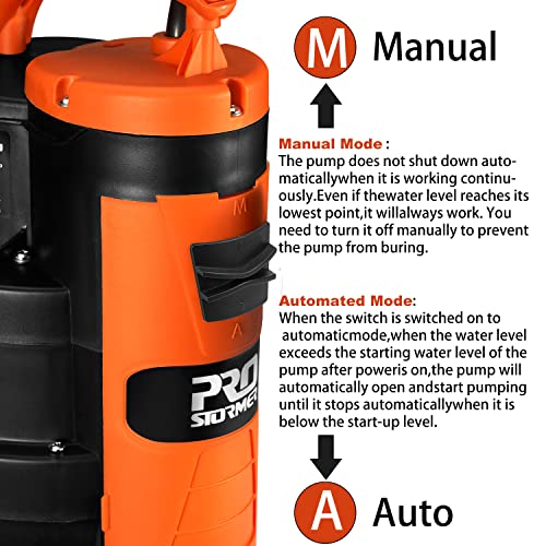 Prostormer Sump Pump, Prostormer 3500 Gph 1Hp Submersible Clean/Dirty Water Pump With Build-In Float Switch For Pool thumb #2