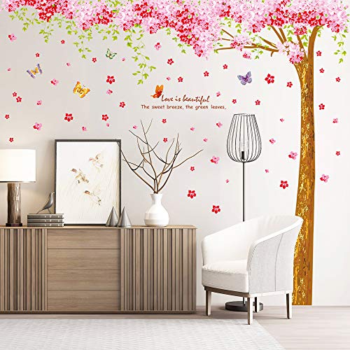 Vinilo decorativo gigante removible árbol de cerezo rosa miniatura 2