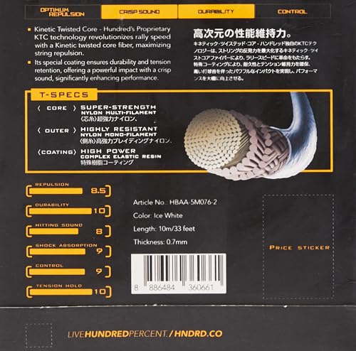 Image of Hundred JP 70 Magnite Badminton String | 0.70 mm High Repulsion & Control | Superior Tension Hold & Shock Absorption | Crisp Hitting Sound
