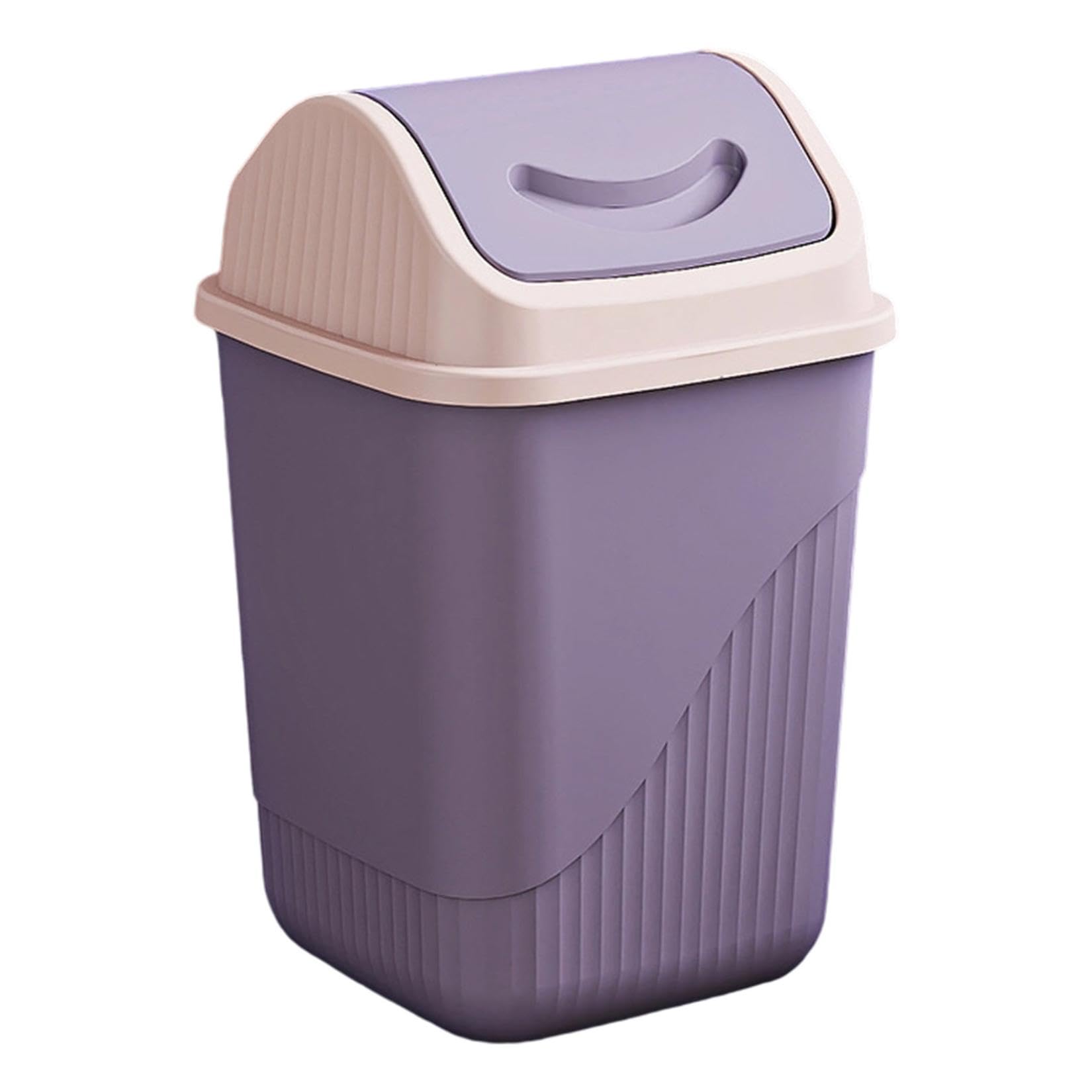 Bathroom Trash Can with Lid Square Trash Can Plastic Waste Bin for Office Bathroom and Small Spaces Odor-Control