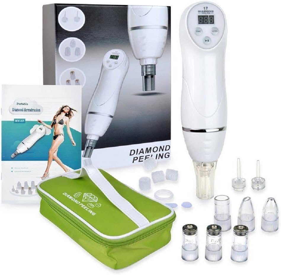 6 Tips Blackhead Vacuum Suction Remover Machine Mini Diamond 17 Dermabrasion Skin Peeling Digital Beauty Device Facial Pores Cleaner