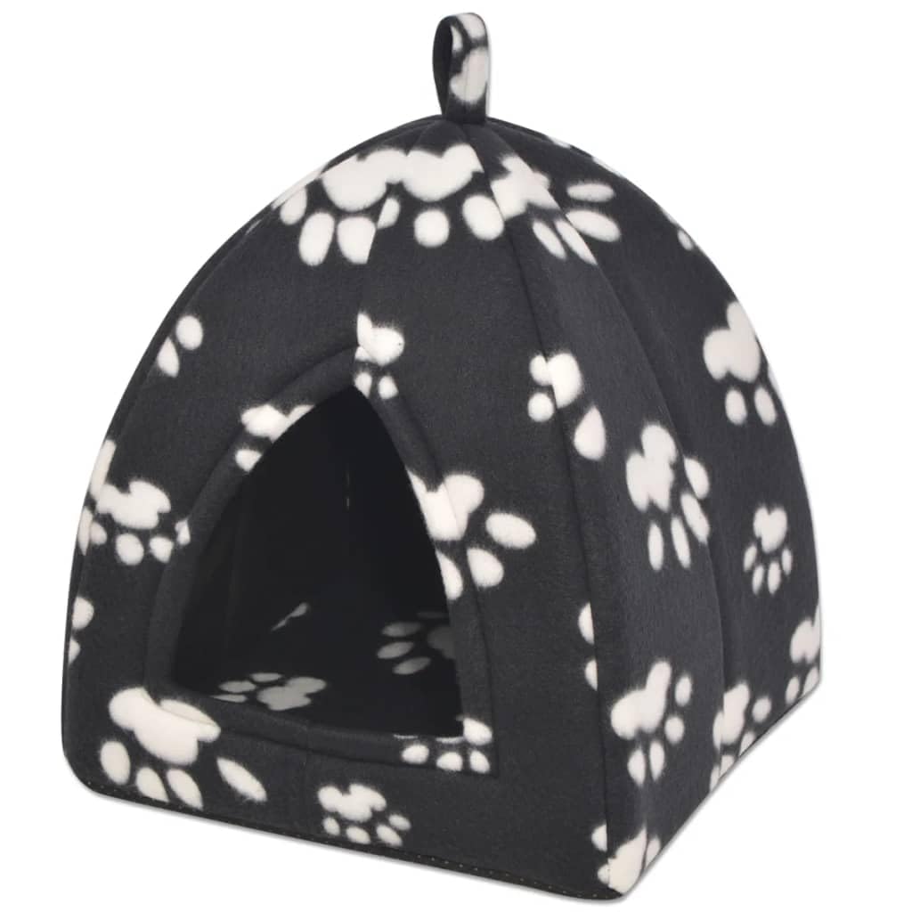 Cuccia per gatti, taglia L, nera, morbida, cuccia chiusa per animali domestici, con cuscino rimovibile, fondo antiscivolo, ideale come rifugio