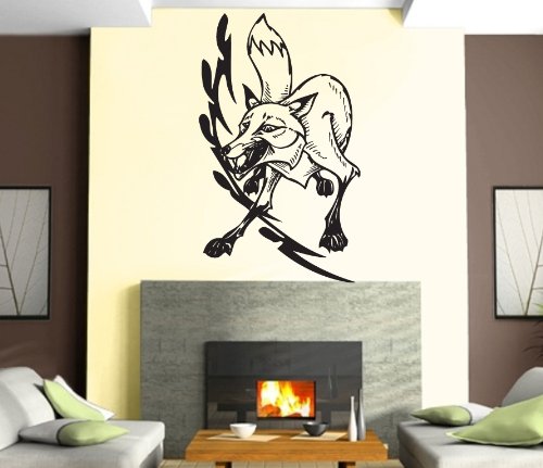 Fox Head Predator Aggressive Tribal Mural Wall Art Decor Vinyl Sticker Z906 #TOP20