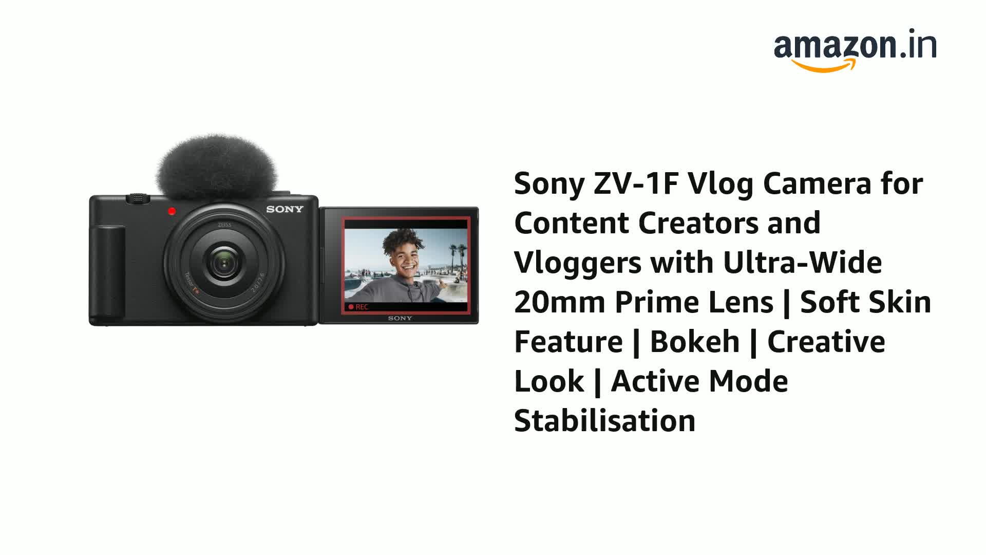 Sony Digital Camera ZV-1F for Content Creators with Ultra-Wide