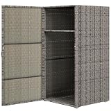 DecHome - Armadio da Esterno, con 1 Anta e 1 Ripiano, in Rattan PE, 60x63x120 cm, Grigio