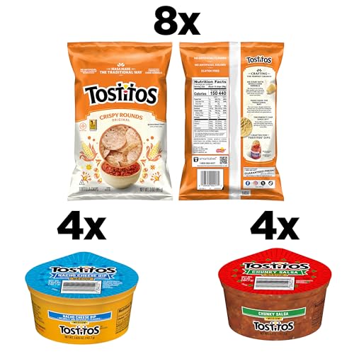 Image of Tostitos Tortilla Chips Chip and Dip Pack, 3 Oz Crispy Rounds and 3.8 Oz Medium Dip, 1 Set