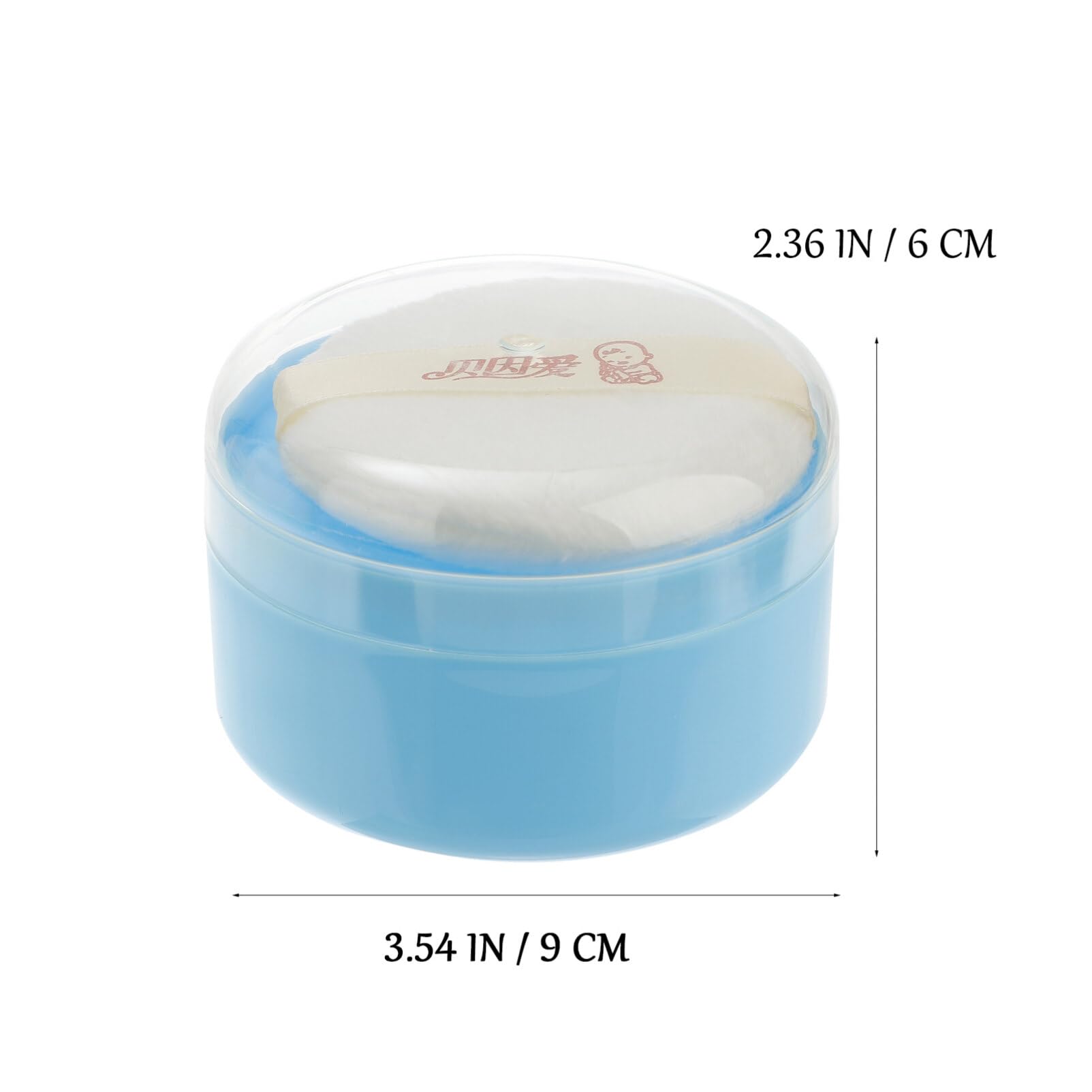 Abaodam 2Pcs Baby Body Cosmetic Powder Box with Powder Puff Empty Fluffy Body After-Bath Powder Case Holder for Home Travel