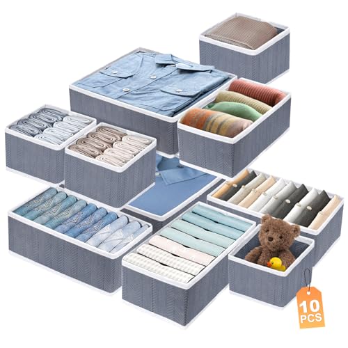 TAVADA 10 cajones organizador de armario plegable para ropa, ropa interior, calcetines, corbatas