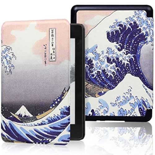 Image of MOCA Case for Kindle Paperwhite 12th Gen 7 inch (2024) & Kindle Colorsoft 7 inch (2025), Slim PU Leather Cover with Auto Wake /Sleep, Magnetic Closure, Lightweight (Wave)