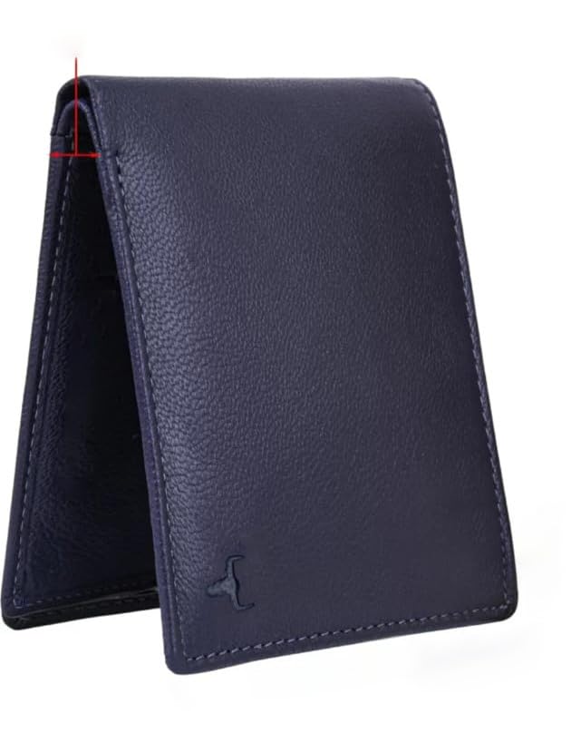 Image of WILD NAPA RFID Protected Brown Genuine Leather Wallets for Men (Blueberry)