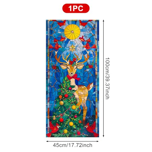 Película decorativa para ventana diseño reno 17.7 x 39.3 pulg miniatura 3