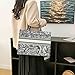 MOMEITU Fashion luxury tote bag cotton linen one shoulder handbag large capacity jacquard embroidery retro exquisite graffiti (Black)